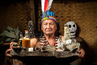Chamane d'Amazonie et cérémonie d'ayahuasca